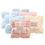 2pcs /Set Thickened Coral Velvet Bath Towel Beach Towel Soft Absorbent No Linting - Image 2