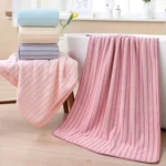 2pcs /Set Thickened Coral Velvet Bath Towel Beach Towel Soft Absorbent No Linting - Image 4