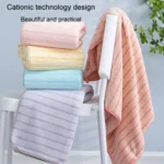 2pcs /Set Thickened Coral Velvet Bath Towel Beach Towel Soft Absorbent No Linting - Image 6