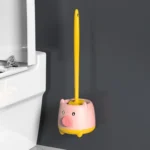 Cute Cartoon Toilet Brush Bathroom Cornerless Wall Mounted With Base Cleaning Brush