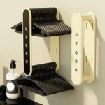 Retractable Clothes Rack Organizer Multifunctional Household Hole-Free Balcony Storage Shelf - Image 2