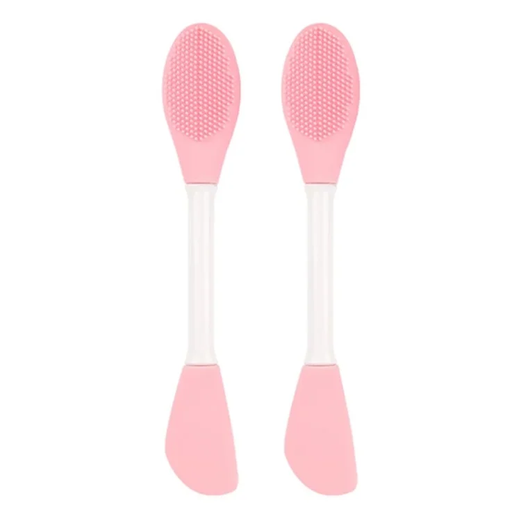 2pcs Dual Head Silicone Face Mask Brush Face Cleansing Massage Brush Mud Mask Applicator