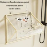 Bathroom Hanging Bag Foldable Transparent With Lid Waterproof Clothes Socks Storage Bag - Image 5