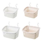 Plastic Hanging Basket With Hook Kitchen Storage Drain Basket Shelf Bathroom Organizer - Image 3
