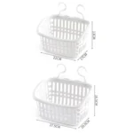 Plastic Hanging Basket With Hook Kitchen Storage Drain Basket Shelf Bathroom Organizer - Image 4