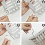 Plastic Hanging Basket With Hook Kitchen Storage Drain Basket Shelf Bathroom Organizer - Image 9