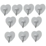 Transparent Self Adhesive Heart-shaped Hooks Door Wall Multi-Function Key Storage Hanger