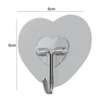 Transparent Self Adhesive Heart-shaped Hooks Door Wall Multi-Function Key Storage Hanger - Image 3