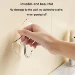 Transparent Self Adhesive Heart-shaped Hooks Door Wall Multi-Function Key Storage Hanger - Image 5
