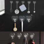 Transparent Self Adhesive Heart-shaped Hooks Door Wall Multi-Function Key Storage Hanger - Image 8