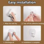 Transparent Self Adhesive Heart-shaped Hooks Door Wall Multi-Function Key Storage Hanger - Image 9