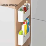 Kitchen Cabinet Door Cling Film Organizer Household Wall Mounted Refrigerator Side Shelf - Image 5