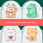 4pcs Bathroom Toilet Deodorant Stickers Felt Cute Cartoon Aromatherapy Decorative Wall Stickers - Image 3
