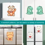4pcs Bathroom Toilet Deodorant Stickers Felt Cute Cartoon Aromatherapy Decorative Wall Stickers - Image 7