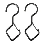 2pcs Household S Hooks For Hanging Metal Windproof Hooks With Safety Buckle