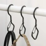 2pcs Household S Hooks For Hanging Metal Windproof Hooks With Safety Buckle - Image 2