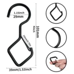 2pcs Household S Hooks For Hanging Metal Windproof Hooks With Safety Buckle - Image 3