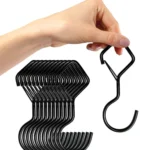 2pcs Household S Hooks For Hanging Metal Windproof Hooks With Safety Buckle - Image 4