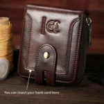 BULL CAPTAIN 232 RFID Anti-Theft Cowhide Men Zipper Wallet Vintage Business Card Holder - Image 8