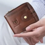 BULL CAPTAIN 232 RFID Anti-Theft Cowhide Men Zipper Wallet Vintage Business Card Holder - Image 10