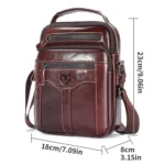 BULL CAPTAIN 0400 Large-Capacity First-Layer Cowhide Retro Single-Shoulder Crossbody Bag - Image 2