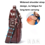 BULL CAPTAIN 0400 Large-Capacity First-Layer Cowhide Retro Single-Shoulder Crossbody Bag - Image 5