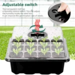 12-Hole Heightened Succulent Vegetable Seedling Pot With Lid - Image 7