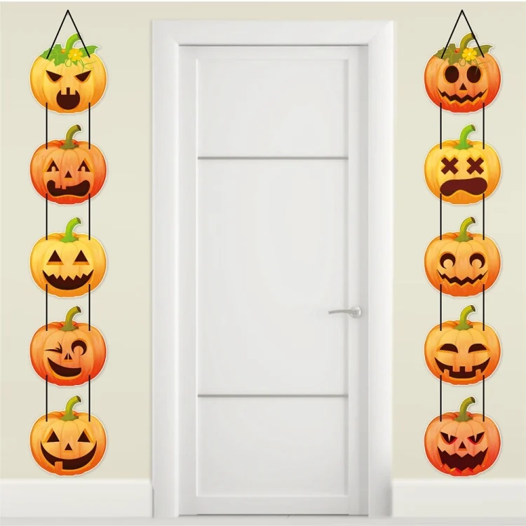 TBD06051159_B1.webp 1pair Halloween Party Door Pumpkin Hanging Decoration Door Decoration Supplies - Image 2