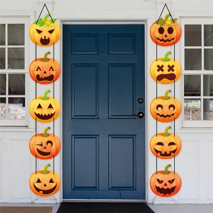 TBD06051159_B2.webp 1pair Halloween Party Door Pumpkin Hanging Decoration Door Decoration Supplies - Image 3