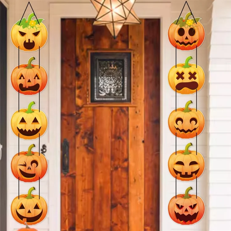 TBD06051159_B3.webp 1pair Halloween Party Door Pumpkin Hanging Decoration Door Decoration Supplies - Image 4