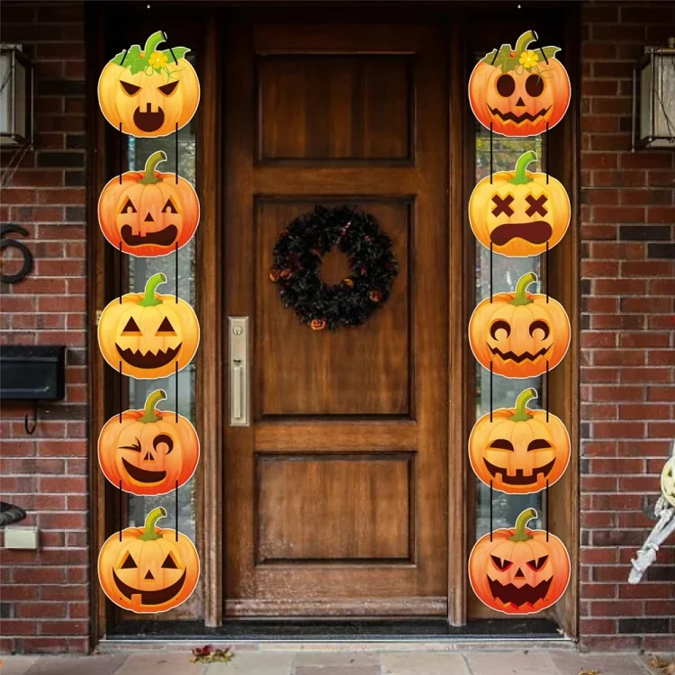 TBD06051159_B4.webp 1pair Halloween Party Door Pumpkin Hanging Decoration Door Decoration Supplies - Image 5