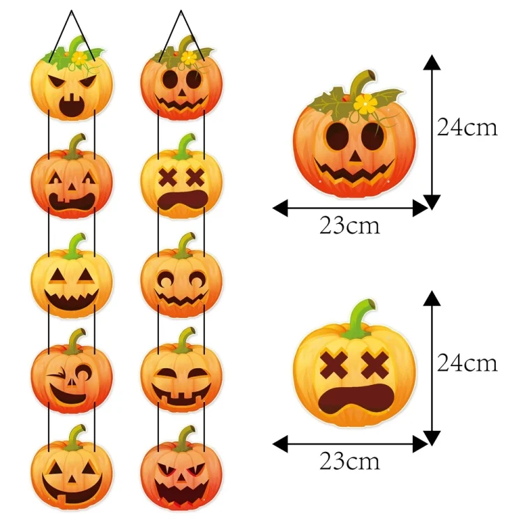TBD06051159_B5.webp 1pair Halloween Party Door Pumpkin Hanging Decoration Door Decoration Supplies - Image 6