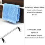 No-Punch Stainless Steel Over Door Towel Rack Cabinet Door Rag Hanging Holder - Image 6