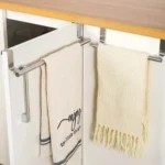 No-Punch Stainless Steel Over Door Towel Rack Cabinet Door Rag Hanging Holder - Image 8