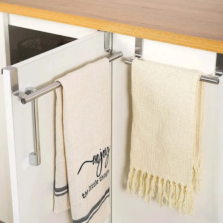 TBD06051210_B7.webp No-Punch Stainless Steel Over Door Towel Rack Cabinet Door Rag Hanging Holder - Image 8