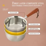 316 Stainless Steel Mini Hot Milk Oil Pot Butter Warmer Skillet Egg Frying Pan - Image 7