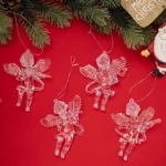 4pcs /Pack Acrylic Angel Christmas Tree Ornaments Christmas Decorations Pendants - Image 5