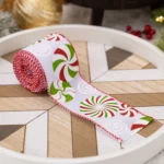 DIY Bow Christmas Decorations Colorful Printed Gift Wrapping Ribbon