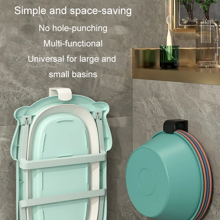 TBD06051276_B6.webp 2pcs Bathroom Shelf No-Punch Washbasin Hook Kitchen Wall Mounted Storage Rack - Image 7