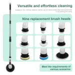 JY-6010 Household Retractable Dual-purpose Rotating Cleaning Brush Bathroom Glass Brush - Image 3