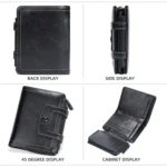 Baellerry D5112 RFID Anti-Theft Multi-Card Slot Buckle Tri-fold Zipper Short Wallet Coin Purse - Image 9