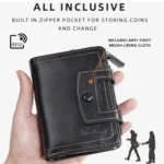 Baellerry D5112 RFID Anti-Theft Multi-Card Slot Buckle Tri-fold Zipper Short Wallet Coin Purse - Image 5