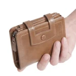 Baellerry D5112 RFID Anti-Theft Multi-Card Slot Buckle Tri-fold Zipper Short Wallet Coin Purse - Image 7
