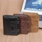 Baellerry D5112 RFID Anti-Theft Multi-Card Slot Buckle Tri-fold Zipper Short Wallet Coin Purse - Image 8