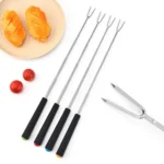 V-Shape Outdoor Portable Barbecue Fork Stainless Steel Barbecue Tool - Image 5
