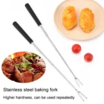 V-Shape Outdoor Portable Barbecue Fork Stainless Steel Barbecue Tool - Image 6