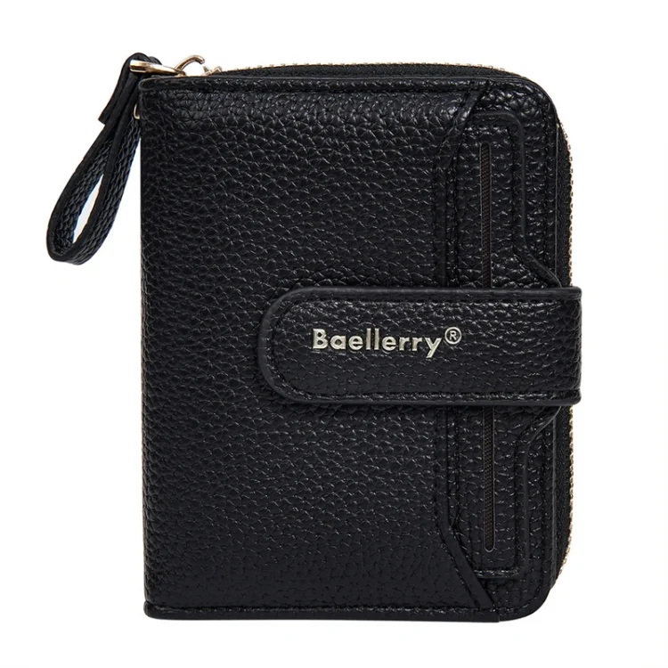 Baellerry N1915 Lychee Pattern Multi-card Slot Zipper Women Short Wallet