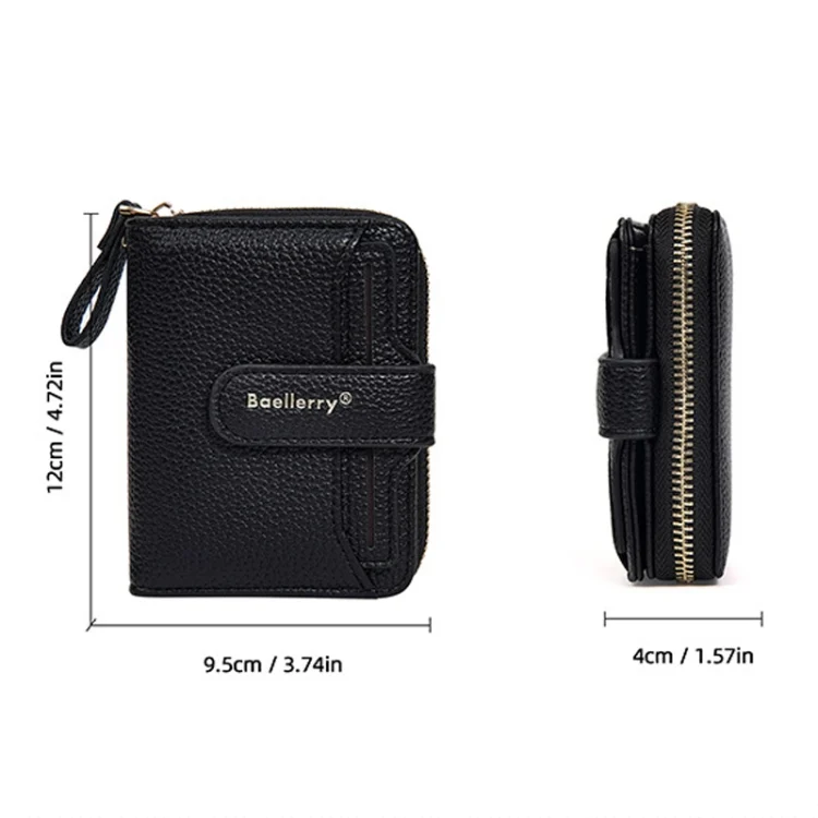 TBD06051309_B1.webp Baellerry N1915 Lychee Pattern Multi-card Slot Zipper Women Short Wallet - Image 2