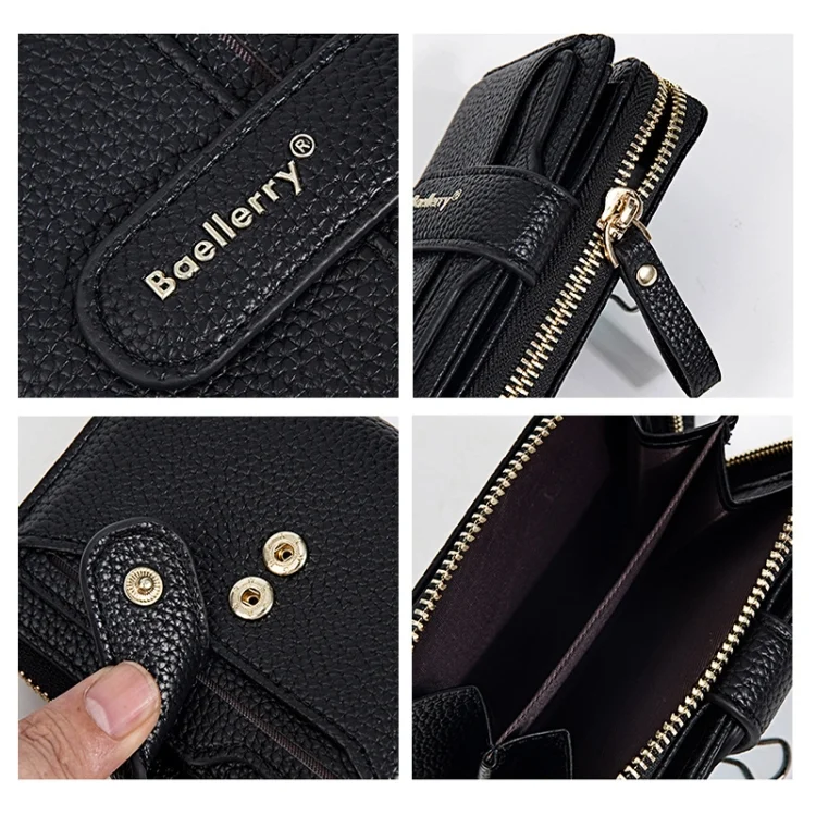 TBD06051309_B3.webp Baellerry N1915 Lychee Pattern Multi-card Slot Zipper Women Short Wallet - Image 4