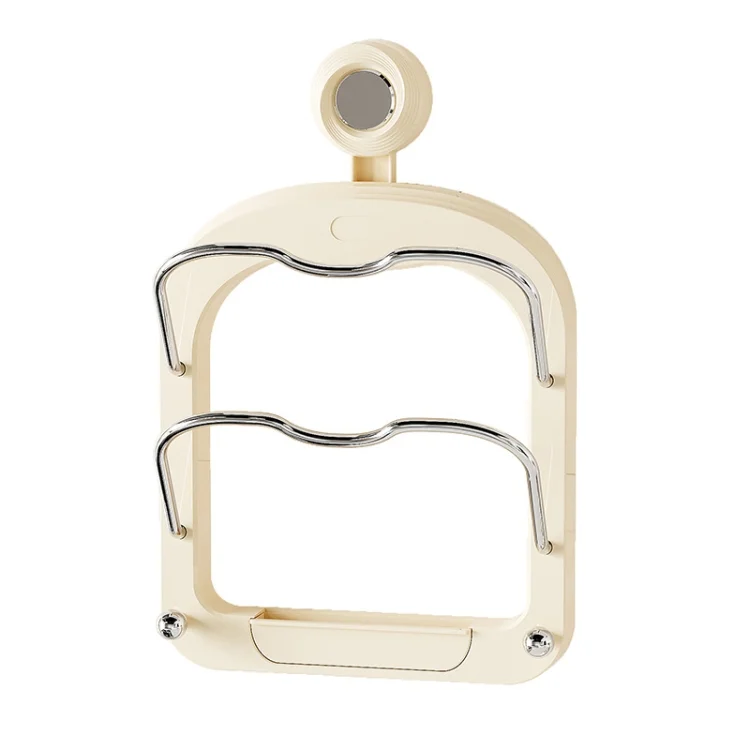 TBD0605132001A.webp Wall Mount Pot Lids Holder No Punching Suction Cup Double Layer Storage Rack - Image 1